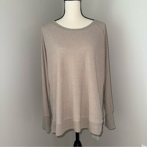 Jane & Delancey XL‎ Beige Ribbed Long Sleeve crewneck Sweatshirt